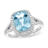 14KT Gold Ladies Aqua Fashion Ring