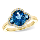 14KT Gold Ladies Blue Topaz Fashion Ring