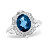 14KT Gold Ladies Blue Topaz Fashion Ring