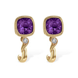 14KT Gold Amethyst Earrings