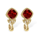 14KT Gold Garnet Earrings