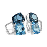14KT Gold Blue Topaz Earrings