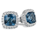 14KT Gold Blue Topaz Earrings