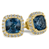 14KT Gold Blue Topaz Earrings
