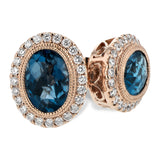 14KT Gold Blue Topaz Earrings
