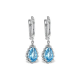 14KT Gold Blue Topaz Earrings