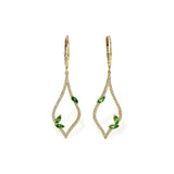 14KT Gold Green Garnet Earrings