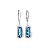 14KT Gold Blue Topaz Earrings