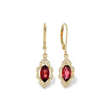 14KT Gold Garnet Earrings