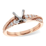 14KT Gold Diamond Semi-Mount Engagement Ring