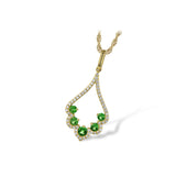 14KT Gold Green Garnet Necklace
