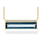 14KT Gold Blue Topaz Necklace