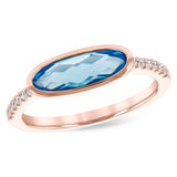 14KT Gold Ladies Blue Topaz Fashion Ring