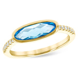 14KT Gold Ladies Blue Topaz Fashion Ring