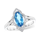 14KT Gold Ladies Blue Topaz Fashion Ring