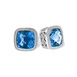 14KT Gold Blue Topaz Earrings
