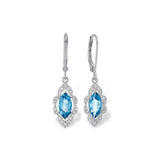 14KT Gold Blue Topaz Earrings