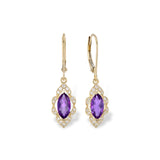 14KT Gold Amethyst Earrings