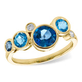 14KT Gold Ladies Blue Topaz Fashion Ring