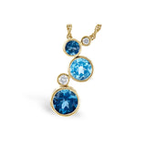 14KT Gold Blue Topaz Necklace