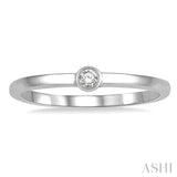 1/20 Ctw Lightweight Bezel Set Round Cut Diamond Petite Ring in 10K White Gold