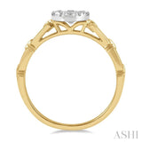 3/8 Ctw Lovebright Round Cut Diamond Paperclip Link Engagement Ring in 14K Yellow and White Gold