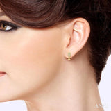 1/10 Ctw Petite Champagne Glass Round Cut Diamond Fashion Stud Earrings in 10K Yellow Gold