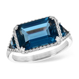 14KT Gold Ladies Blue Topaz Fashion Ring
