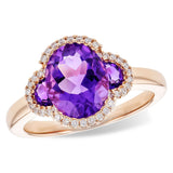 14KT Gold Ladies Amethyst Fashion Ring