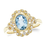 14KT Gold Ladies Aqua Fashion Ring