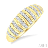 1/5 Ctw Ribbed Dome Shape Round Cut Diamond Fashion Ring in 10K Yellow Gold