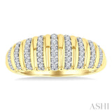 1/5 Ctw Ribbed Dome Shape Round Cut Diamond Fashion Ring in 10K Yellow Gold