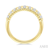 1/5 Ctw Ribbed Dome Shape Round Cut Diamond Fashion Ring in 10K Yellow Gold
