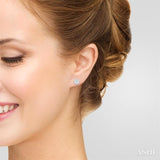 1/5 Ctw Petite Bezel Set Round Cut Diamond Fashion Stud Earrings in 10K White Gold