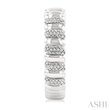 1/10 Ctw Bold Wide Ribbed Round Cut Diamond Fashion Earrings in Sterling Silver