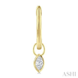1/3 Ctw Bezel Set Marquise Cut Diamond Huggie Earrings in 14K Yellow Gold