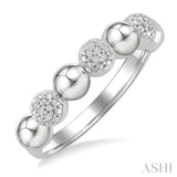 4 MM Bold Bead and 1/20 Ctw Round Cut Diamond Fashion Ring in Sterling Silver