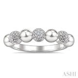 4 MM Bold Bead and 1/20 Ctw Round Cut Diamond Fashion Ring in Sterling Silver